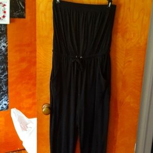 Black strapless jumpsuit